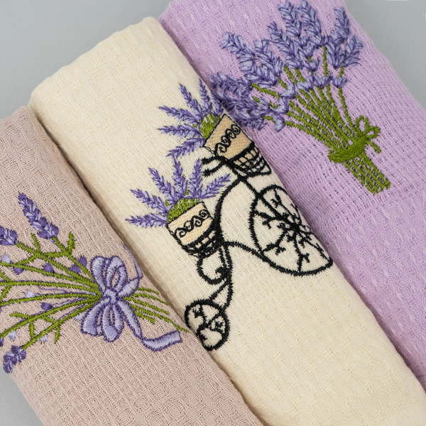 Набор полотенец вафельных NilTeks 40х60 Лаванда