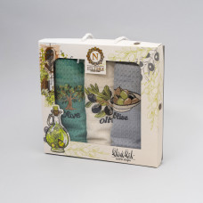 Набор полотенец вафельных NilTeks 40х60  Оливка