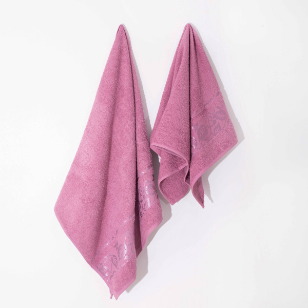 Полотенце махровое 50х90 Febo Floslu Yaparak Темно-розовый