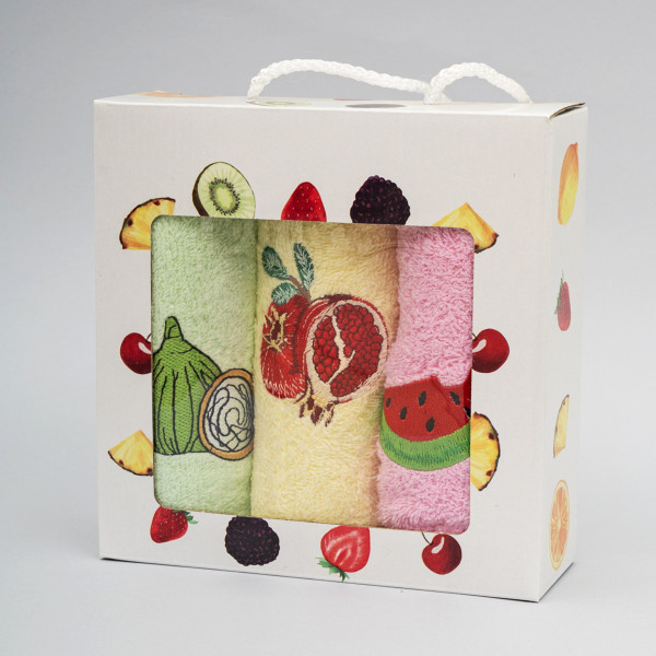 Набор полотенец махровых 30х50 Фрукты