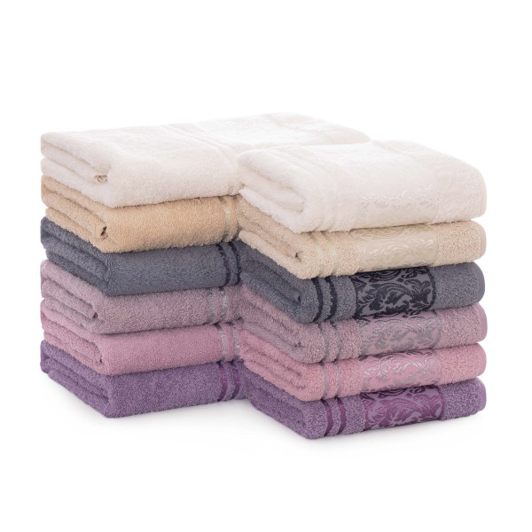 Полотенце махровое 50х90 Luisa Pink Damask Серый