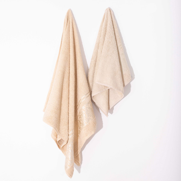 Полотенце махровое 50х90 Luisa Pink Damask Бежевый