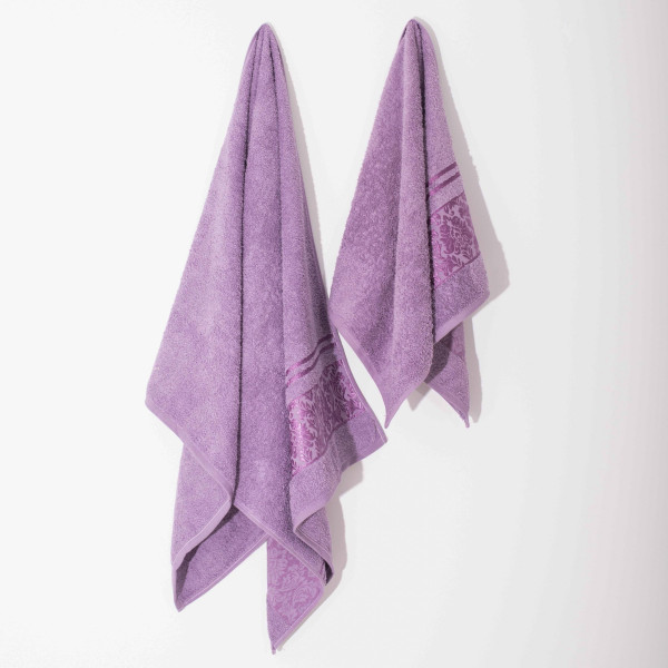 Полотенце махровое 50х90 Luisa Pink Damask Фиолетовый