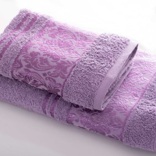 Полотенце махровое 50х90 Luisa Pink Damask Фиолетовый