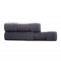 Полотенце махровое 50х90 Luisa Floslu Damask Темно-серый