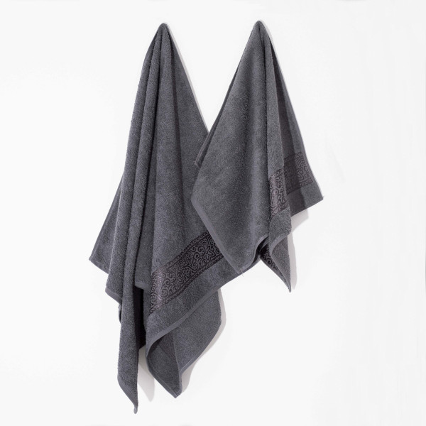 Полотенце махровое 50х90 Luisa Floslu Damask Темно-серый