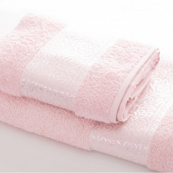 Полотенце махровое 50х90 Luisa Floslu Damask Нежно-розовый