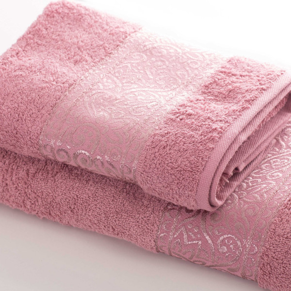 Полотенце махровое 70х140 Luisa Floslu Damask Розовый