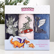 Набор полотенец махровых 30х50 Дракоша