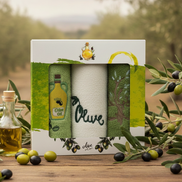 Набор полотенец махровых 30х50 Оливка (3 шт.)