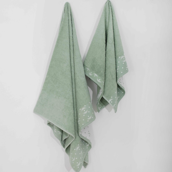 Полотенце махровое 70х140 Durul Ece bukle jakarli Зеленый