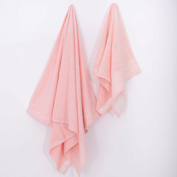 Полотенце махровое 70х140 Durul Ece bukle jakarli Светло-Розовый