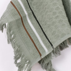Полотенце махровое 30х50 Точка Бахрома Серо-оливковый