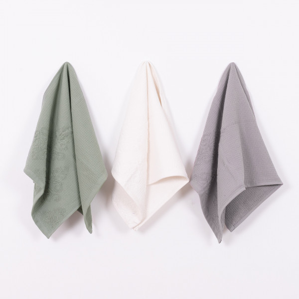 Полотенце махровое 40х70 Вафельно-жаккардовое Молочный