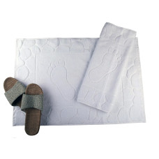 Полотенце для ног Aisha махровое камешки Белое 50х70