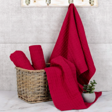 Полотенце вафельное Aisha 40х60 Гладкокрашеный Красный