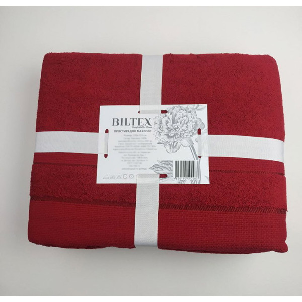 Простынь махровая Aisha 150х200 Бордовый