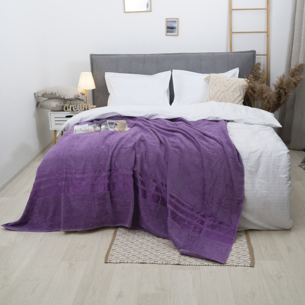 Простынь махровая Aisha 200х220 Пурпурный