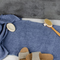 Рушник-коврик махровий Аиша Ножки 50х70 Темно-васильковий